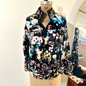 Vera Bradley Women’s Black colorful Sporty Fleece Popover Sz M